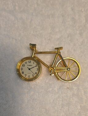 Timex Gold Bicycle Clock Accent